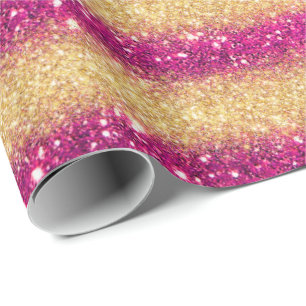 Papier Cadeau Cadeau de luxe Populaire Parties scintillant rose