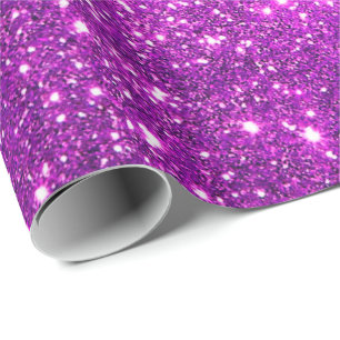 Papier Cadeau Cadeau de luxe Populaire Purple Gold Parties scint