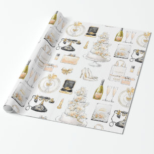 Papier Cadeau Cadeau de Mariage de Fiançailles de Magnolia