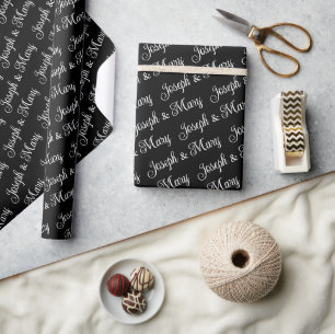 Papier Cadeau Cadeau de mariage élégant avec noms de couple pers