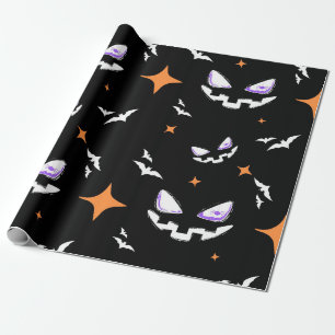 Papier Cadeau Cadeau de motif de citrouille effrayant pour Hallo