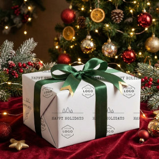 Papier Cadeau Cadeau de Noël avec logo d'entreprise personnalisé