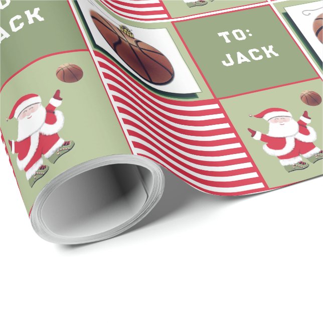 Papier Cadeau Cadeau de Noël Basket (Coin rond)