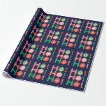 Papier Cadeau Cadeau de Noël coloré HO HO Navy Blue Christmas<br><div class="desc">Papier d'emballage cadeau de Noël bleu marine avec un motif coloré et fantaisiste HO HO HO,  faites vos cadeaux plus spéciaux avec ce papier coloré avant de les donner à vos proches!</div>
