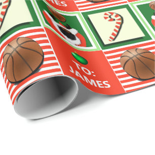 Papier Cadeau Cadeau de Noël de basketball personnalisé