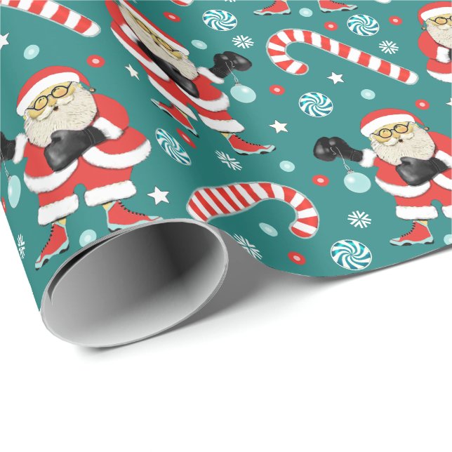 Papier Cadeau Cadeau de Noël de boxe (Coin rond)