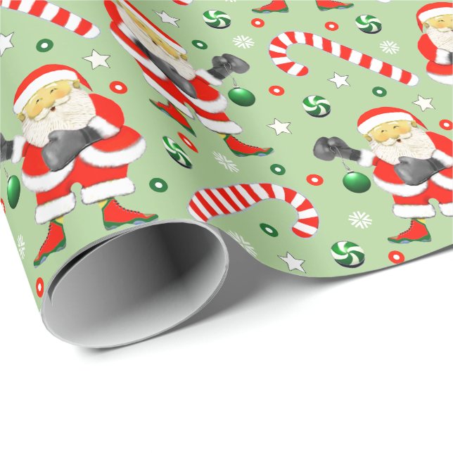 Papier Cadeau Cadeau de Noël de boxe (Coin rond)