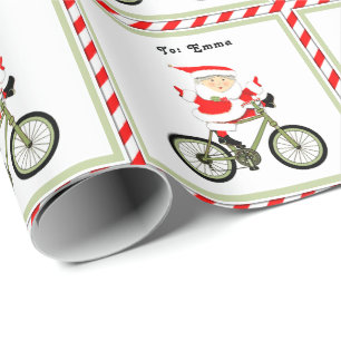 Papier Cadeau Cadeau de Noël de cycliste de cyclisme