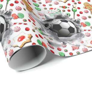 Papier Cadeau Cadeau de Noël de football