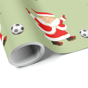 Papier Cadeau Cadeau de Noël de football pour filles