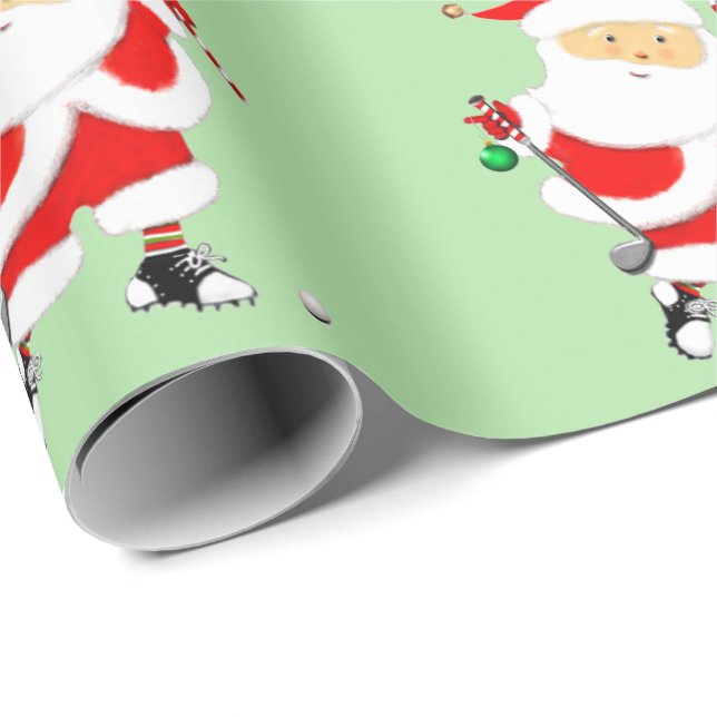 Papier Cadeau Cadeau de Noël de golf (Coin rond)