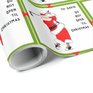 Papier Cadeau Cadeau de Noël de golf personnalisé