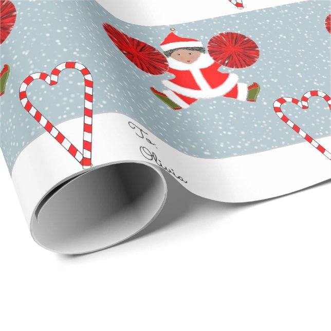 Papier Cadeau Cadeau de Noël de meneuse de claque (Coin rond)