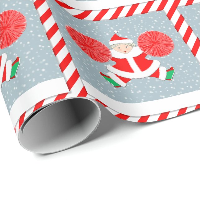 Papier Cadeau Cadeau de Noël de meneuse de claque créative (Coin rond)