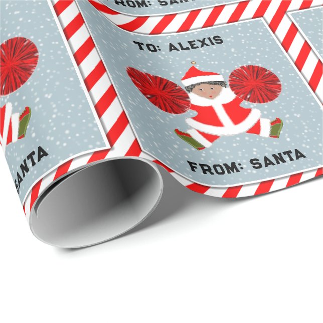 Papier Cadeau Cadeau de Noël de meneuse de claque créative (Coin rond)