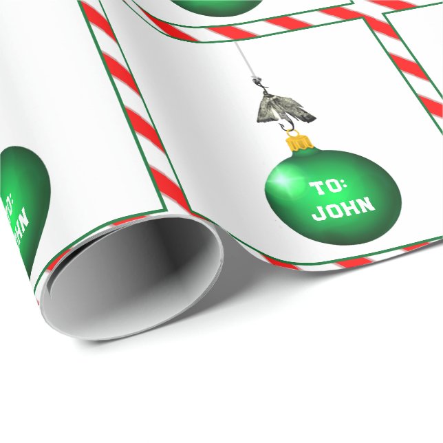 Papier Cadeau Cadeau de Noël de pêche créative (Coin rond)