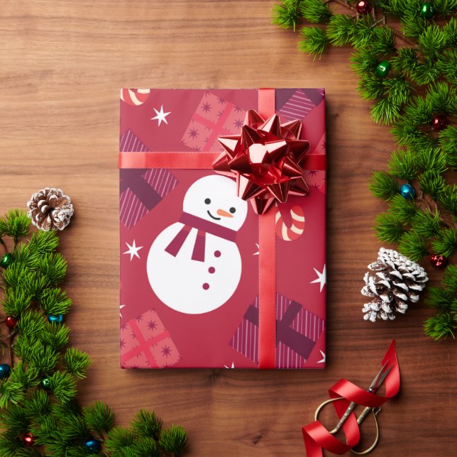 Papier Cadeau Cadeau de Noël de Snowman (Cadeau de vacances)