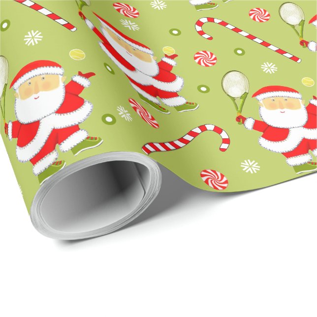 Papier Cadeau Cadeau de Noël de tennis (Coin rond)