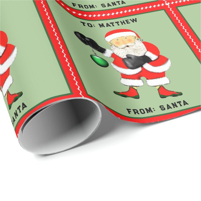 Papier Cadeau Cadeau de Noël drôle de boxe (Coin rond)