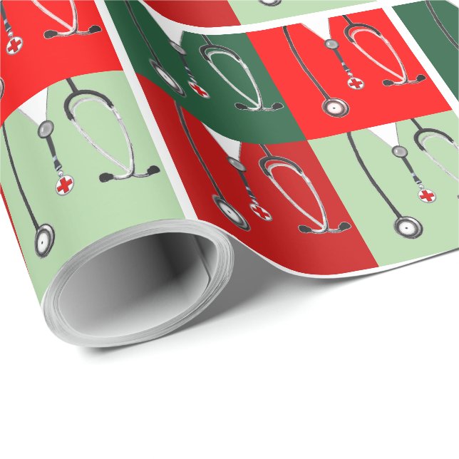 Papier Cadeau Cadeau de Noël du médecin (Coin rond)