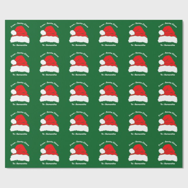 Papier Cadeau Cadeau de Noël du Père Noël (Plat)