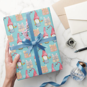 Papier Cadeau Cadeau de Noël Gnome Mignon Vintage