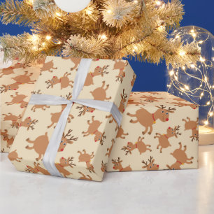 Papier Cadeau Cadeau de Noël incomparable aux rennes festifs