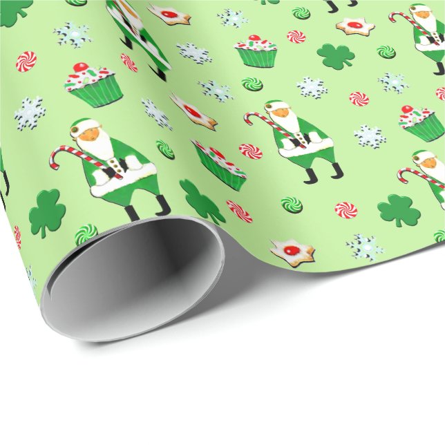 Papier Cadeau Cadeau de Noël irlandais (Coin rond)