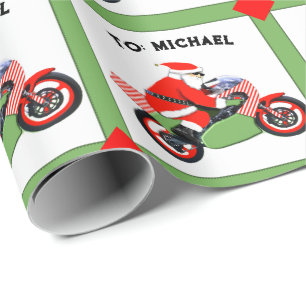 Papier Cadeau Cadeau de Noël Motocross Moto