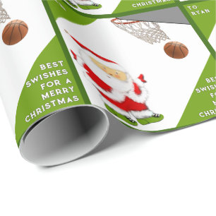 Papier Cadeau Cadeau de Noël personnalisé de basket-ball pour le