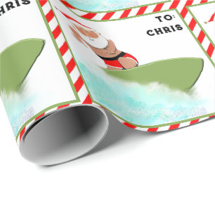 Papier Cadeau Cadeau de Noël personnalisé Surfing