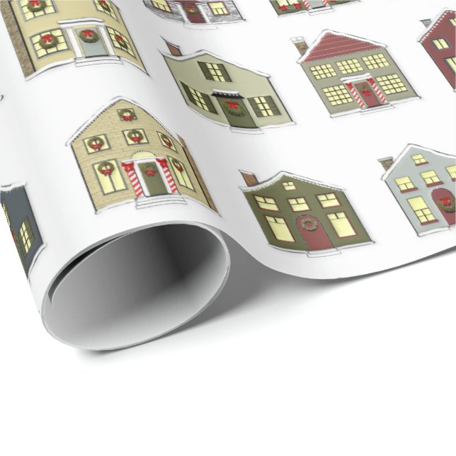 Papier Cadeau Cadeau de Noël pour agent immobilier (Coin rond)
