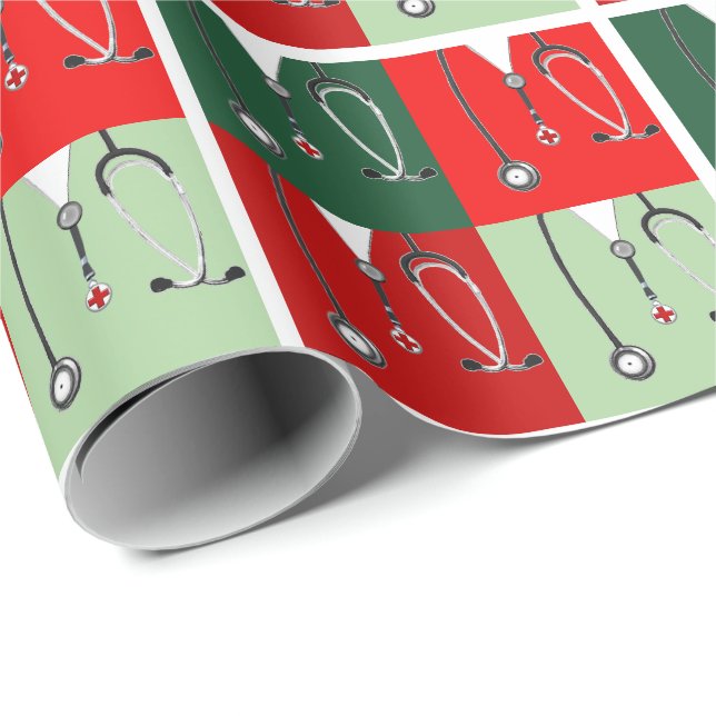 Papier Cadeau Cadeau de Noël pour docteur (Coin rond)