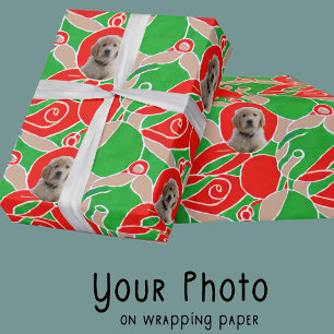 Papier Cadeau Cadeau de Noël pour les amoureux de chiens verts m