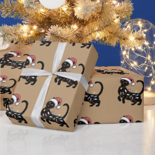 Papier Cadeau Cadeau de Noël pour maman amateur de chat noir mig