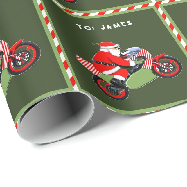 Papier Cadeau Cadeau de Noël pour moto (Coin rond)