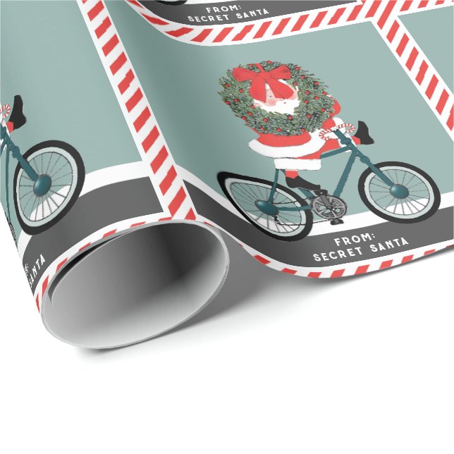 Papier Cadeau Cadeau de Noël Secret Santa (Coin rond)