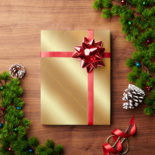 Papier Cadeau Cadeau de Noël Simple et Glamour en Faux Or