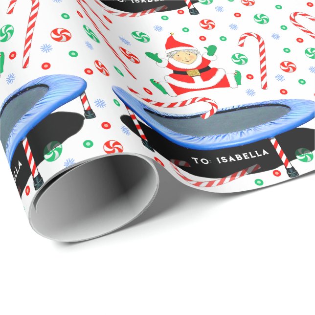 Papier Cadeau Cadeau de Noël Trampoline (Coin rond)