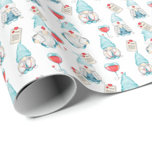 Papier Cadeau Cadeau de personnel médical infirmière gnome migno