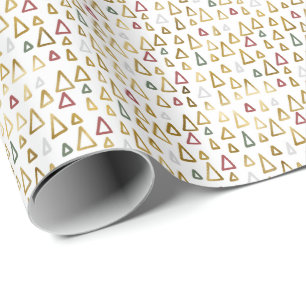 Papier Cadeau Cadeau de petits arbres de Noël modernes en or