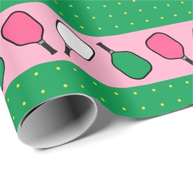 Papier Cadeau Cadeau de pickleball (Coin rond)