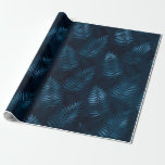 Papier Cadeau Cadeau de plantes tropicales métalliques bleues él<br><div class="desc">De jolies plantes tropicales métallisées fausses bleu foncé élégantes dans un motif répétitif. Absolument magnifique. Mélangez et associez avec d'autres motifs compagnons disponibles dans ma boutique.</div>