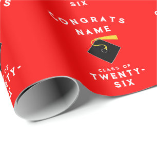 Papier Cadeau Cadeau de remise des diplômes rouge 2026