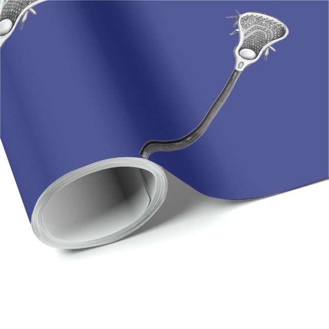 Papier Cadeau Cadeau de sport de crosse (Coin rond)