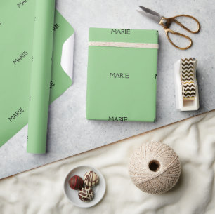 PAPIER CADEAU CADEAU DE TEXTE AJOUTEZ VOTRE NOM VERT MINIMAL SIM