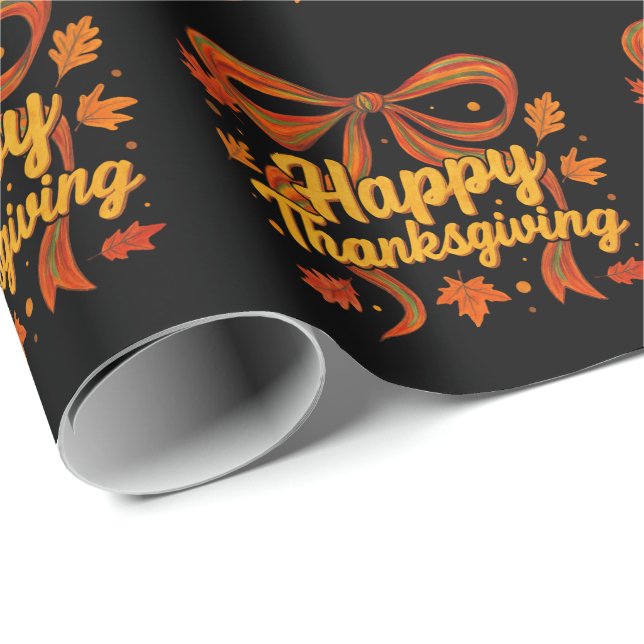 Papier Cadeau Cadeau de Thanksgiving joyeux  (Coin rond)