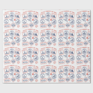 Papier Cadeau Cadeau de timbre de voyage vintage