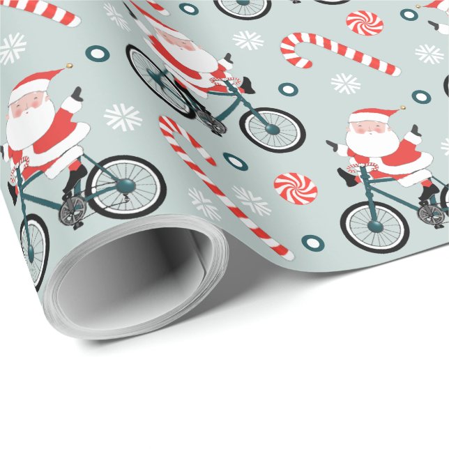 Papier Cadeau Cadeau de vacances cycliste pour cycliste (Coin rond)