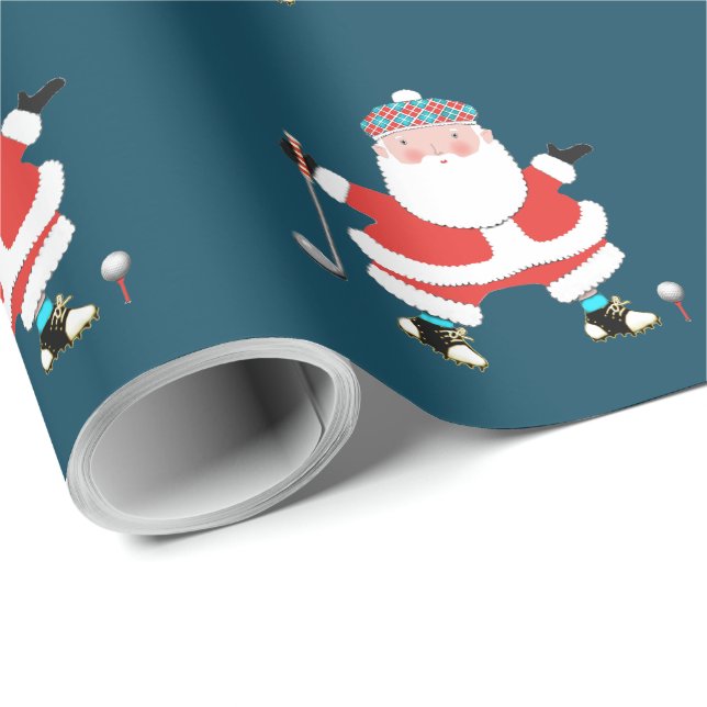Papier Cadeau Cadeau de vacances de golf (Coin rond)